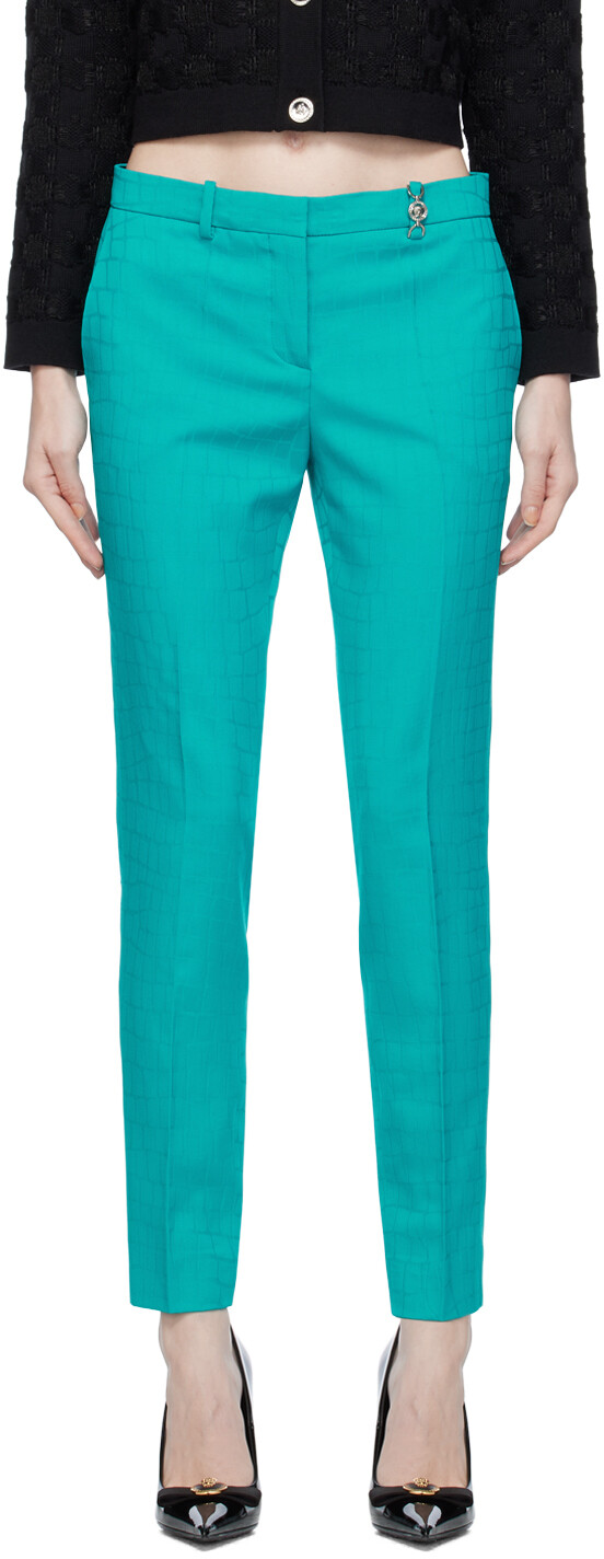 

Синие брюки под крокодила Versace, Синий, Синие брюки под крокодила Versace