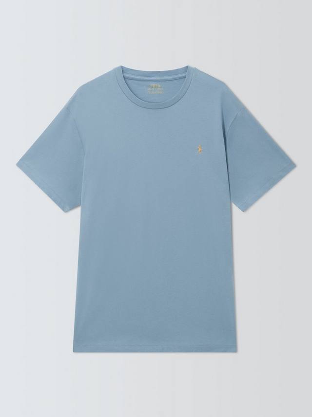 

Polo Big & Tall хлопковая футболка Regular Fit с коротким рукавом и простым логотипом Ralph Lauren, Channel Blue