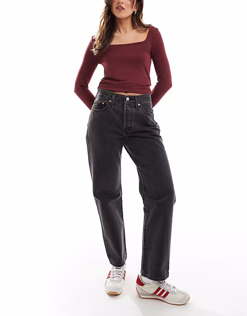 

Джинсы Levi's 501 прямого кроя с укороченным кроем черного цвета