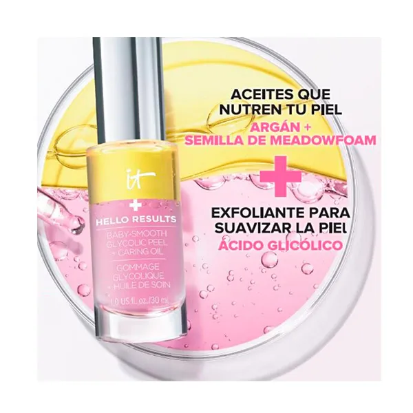 Пилинг It Cosmetics — Ночной Hello Results Baby-Smooth Glycolic Peel + Caring Oil, 30 мл — фото 3