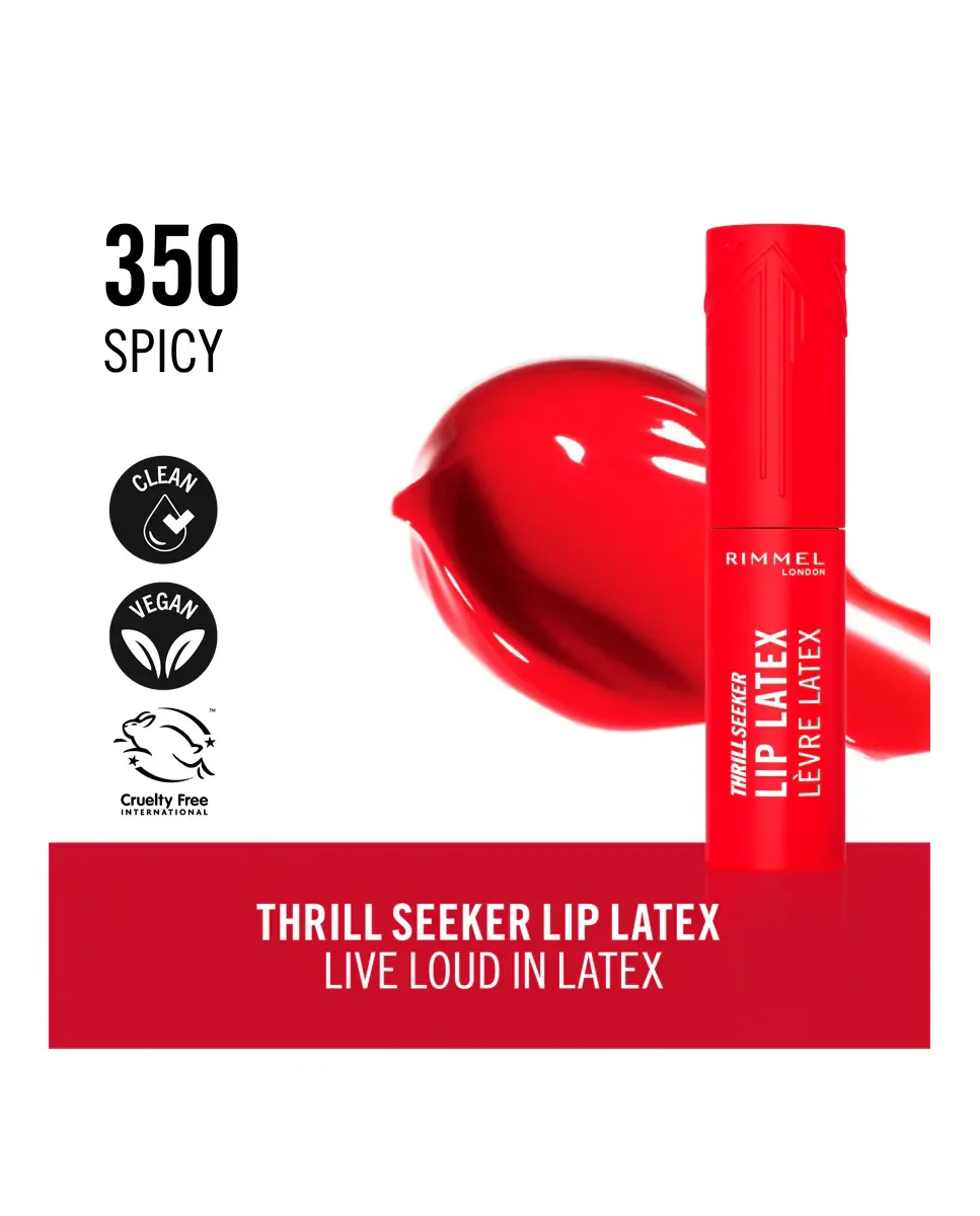 Блеск для губ Thrill Seeker Lip Latex Lip Gloss London Rimmel, 350 Spicy — фото 3