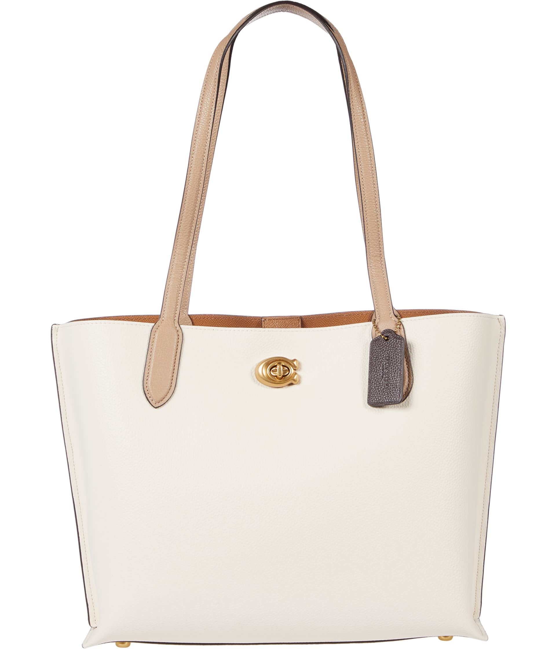 

Сумка-тоут COACH Color-Block Leather Willow Tote, цвет Chalk Multi