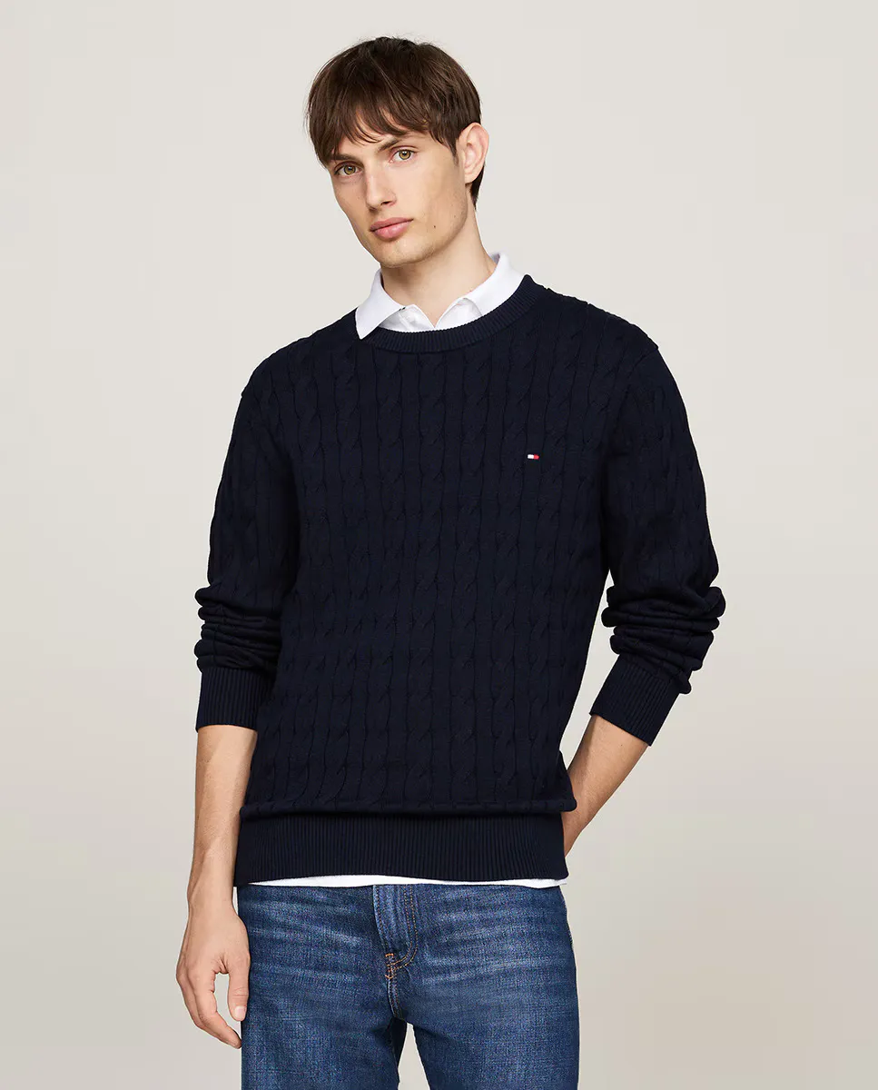 

Мужской вязаный свитер в 8 Tommy Hilfiger, тёмно-синий