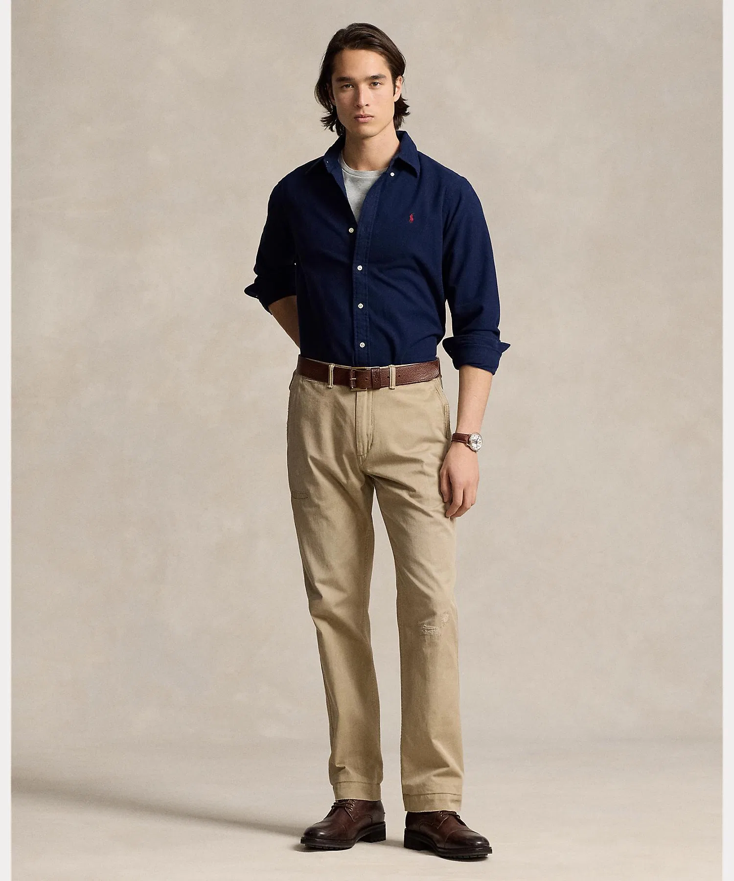 Мужская рубашка POLO RALPH LAUREN CLASSIC FIT BRUSHED FLANNEL SHIRT — фото 3