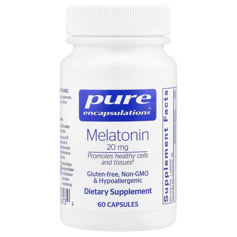 

Pure Encapsulations, Мелатонин, 20 мг, 60 капсул