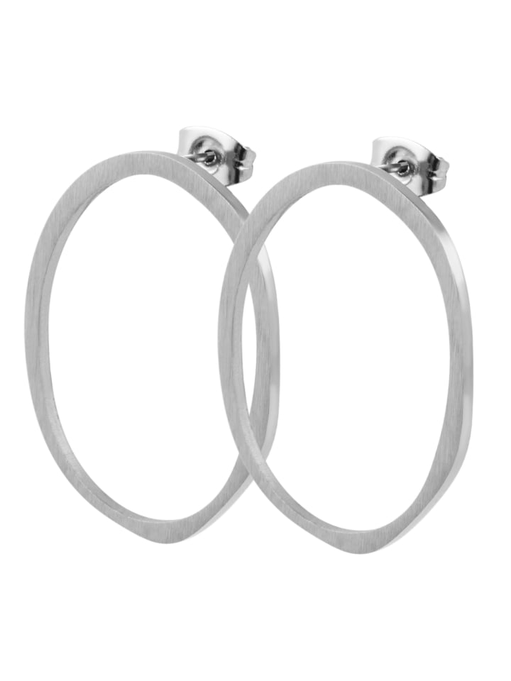 

Adeliás Женские серьги - Серьги-гвоздики из нержавеющей стали серебристого цвета