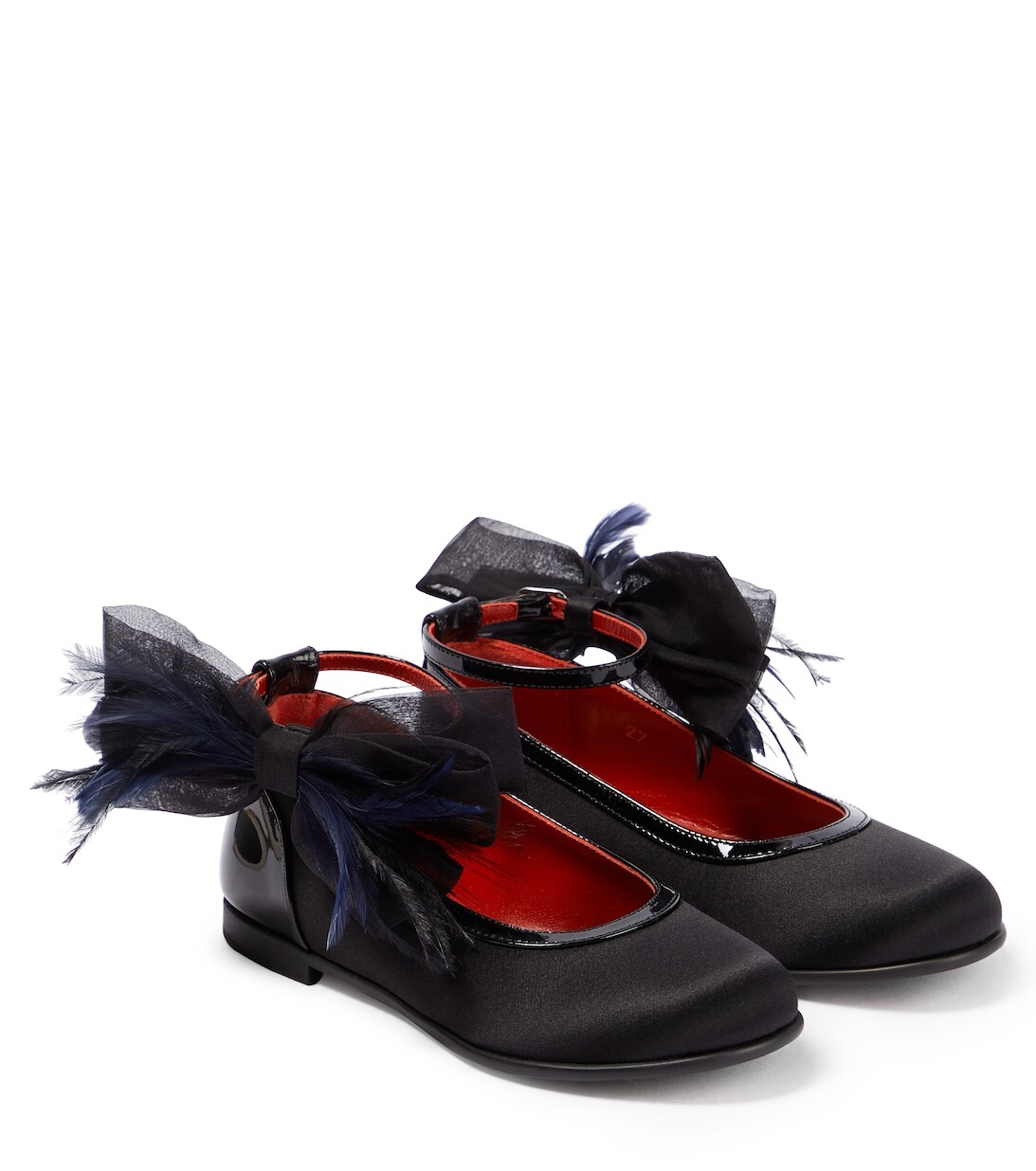 

Декорированные атласные балетки Anemonina Christian Louboutin, черный