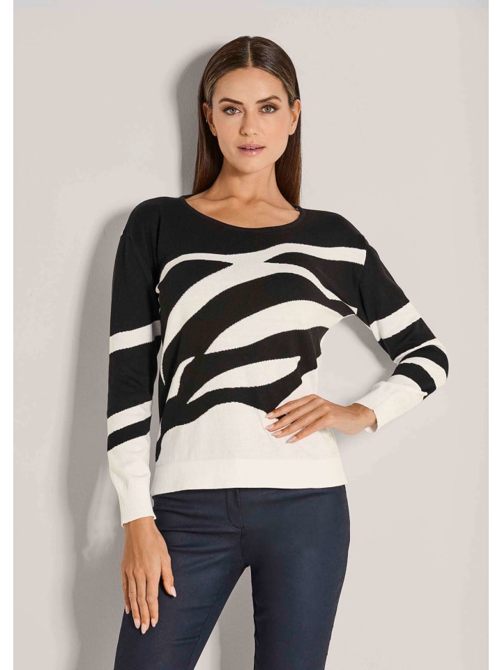 

MADELEINE Свитер с интарсией в черно-белом цвете