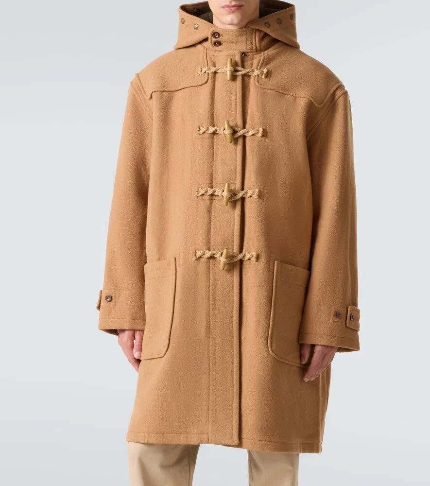 Шерстяное пальто с капюшоном Polo Ralph Lauren, бежевый — фото 3