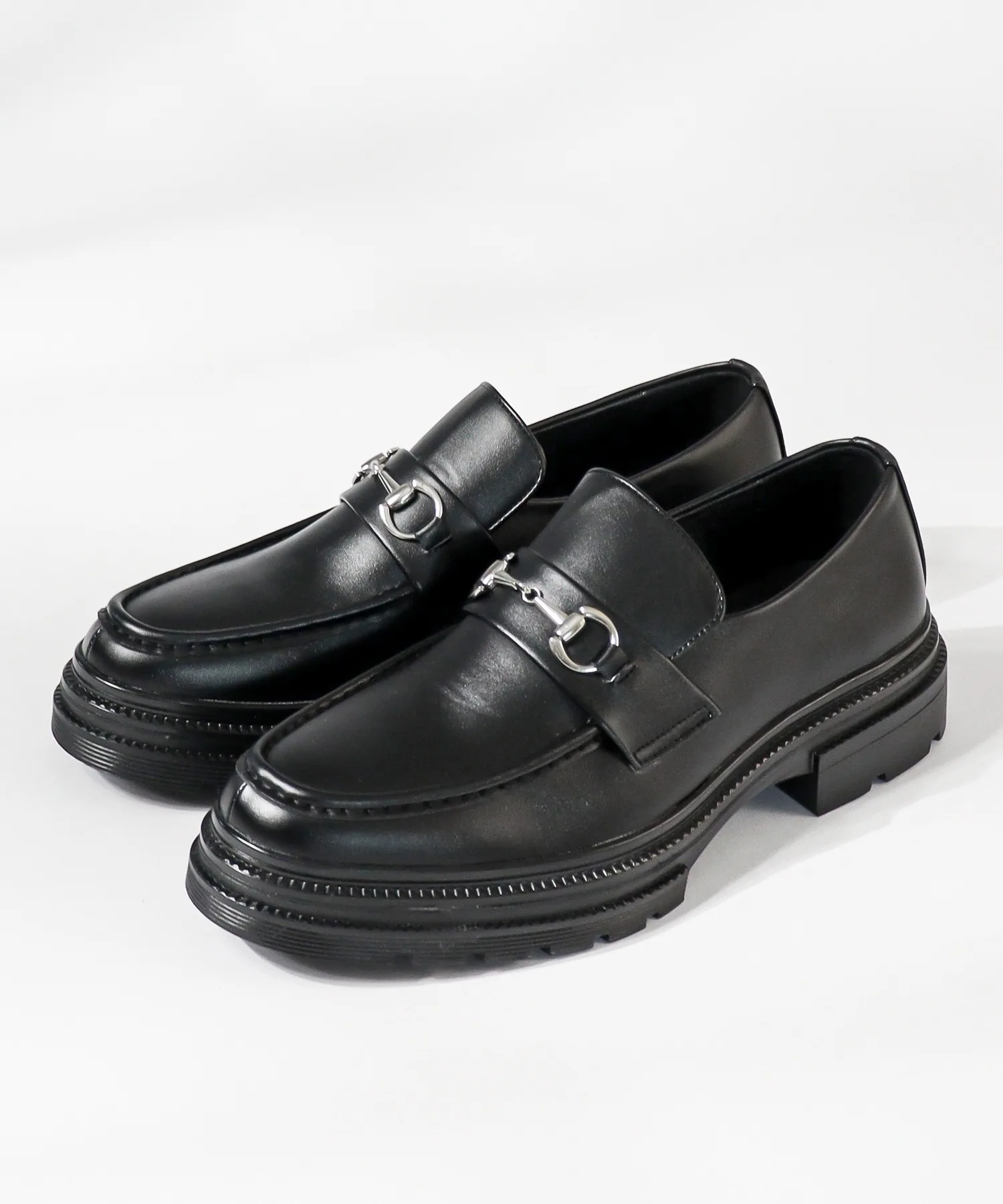 Мужские лоферы с высоким каблуком 4.5 см Bit Loafer Dedes черные — фото 4