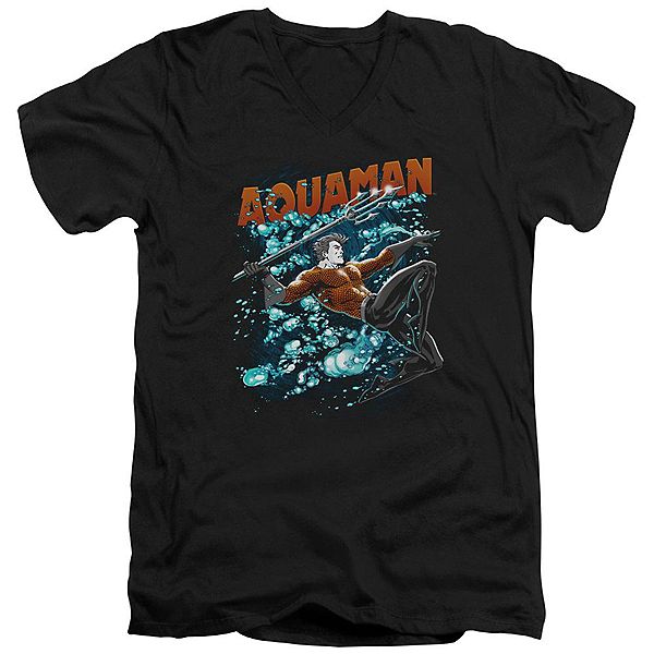 

Футболка с коротким рукавом justice league of america aquaman bubbles Licensed Character