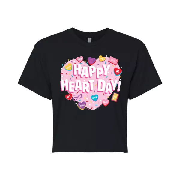 

Футболка с вырезом Happy Heart Day для подростков Barbie, черный