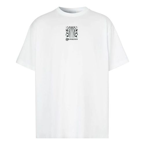

Футболка montage print short sleeve for men white Burberry, белый