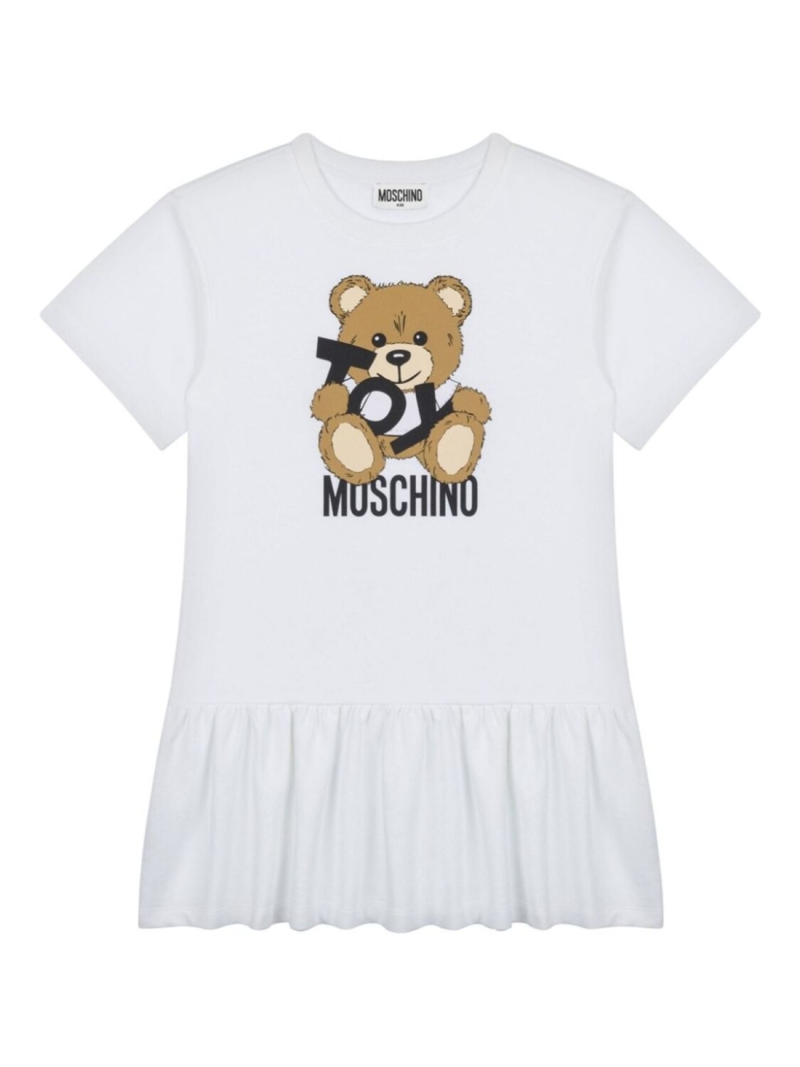 

Платье Moschino Kids с принтом Teddy Bear, белый