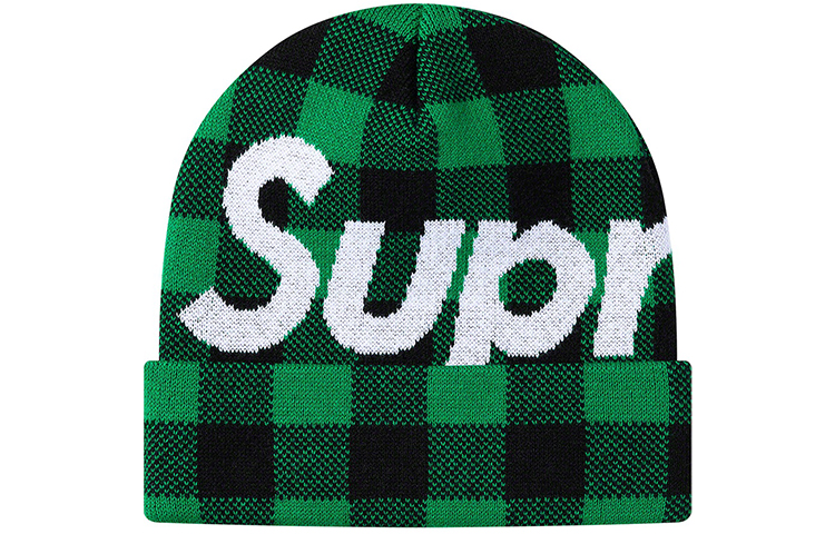 

Supreme Большая логотипная шапка FW22, Green Plaid