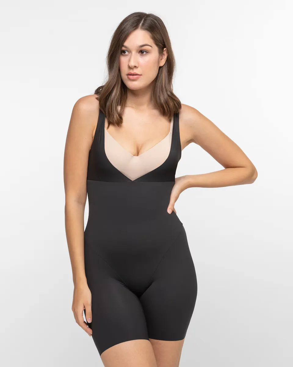 

Утягивающее боди без чашечек с надежным контролем Maidenform, черный