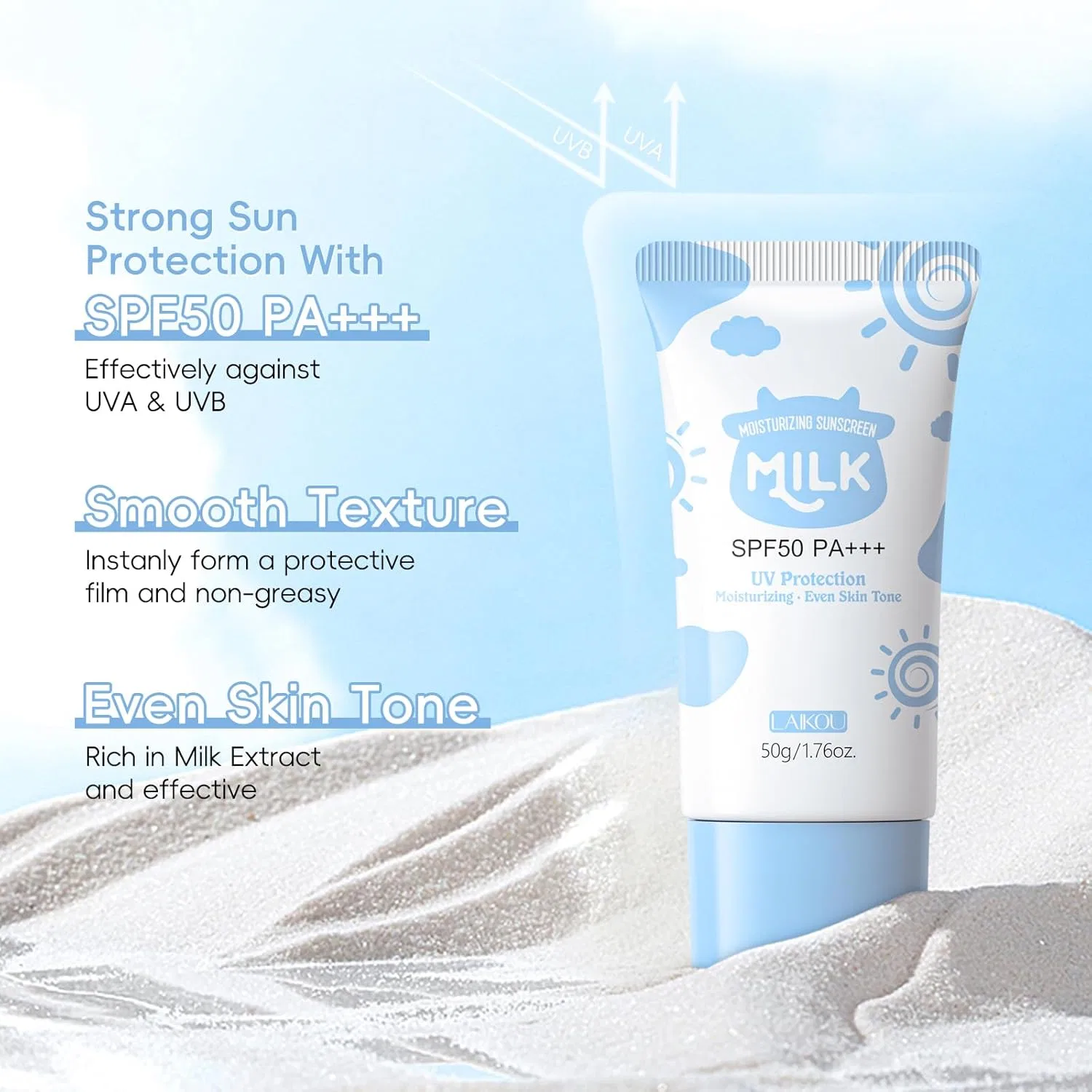 Солнцезащитный крем-молочко SPF 50 от LAIKOU Laikou, Milk — фото 3