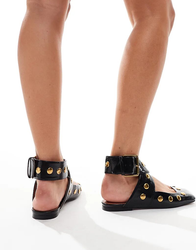 Легкие балетки с заклепками черного цвета ASOS DESIGN — фото 2