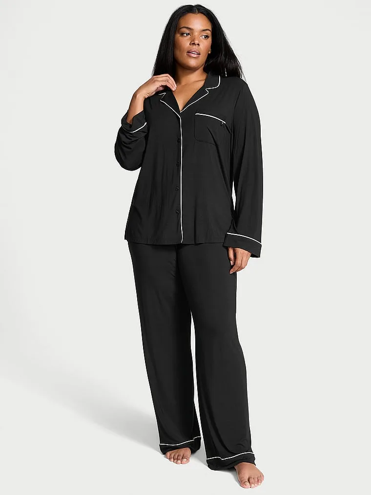 Комплект длинной пижамы из мягкого модала Victoria'S Secret, Prints & Solids Black