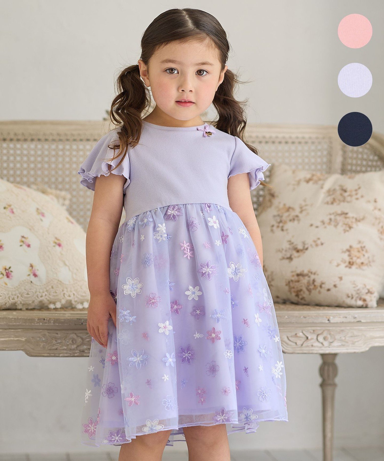 Платье из вышитого тюля ANY KIDS, Lavender [082]