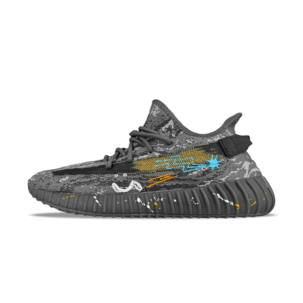 

Adidas Originals Изнашивающиеся Yeezy Boost 350 V2 низкие повседневные кроссовки унисекс черно-синие, цвет Black