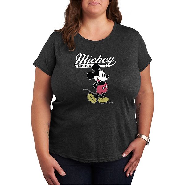 

Футболка с принтом Mickey Mouse Varsity, Plus size Disney, Heather Charcoal, Черный, Футболка с принтом Mickey Mouse Varsity, Plus size Disney, Heather Charcoal