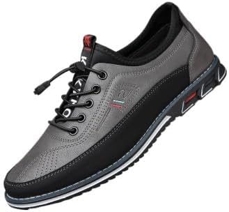 

Мужские повседневные туфли больших размеров, верх из микрофибровой кожи, дышащая мягкая подошва, подходят для прогулок на свежем воздухе и вождения автомобиля Dikermoon, светло-серый