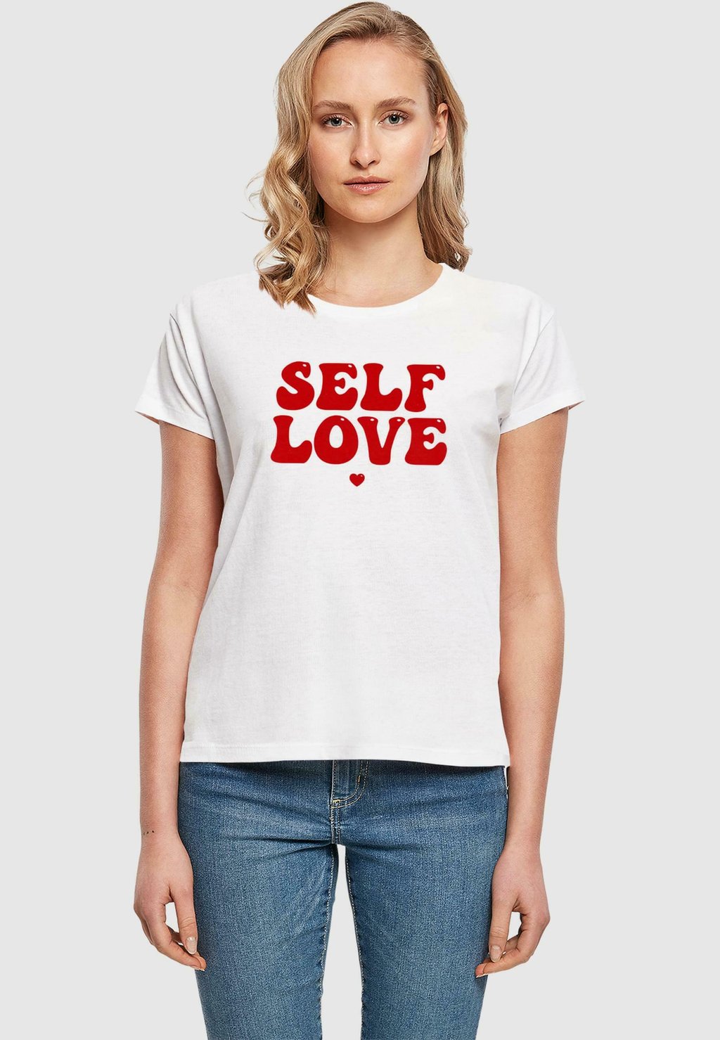 

Футболка с принтом WORDING SELF LOVE BOX Merchcode, белый
