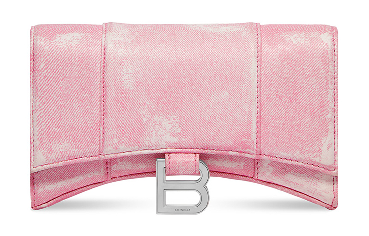 Balenciaga Сумка hourglass denim lambskin, наплечная сумка, кроссбоди, кошелек women's розовый — фото 2