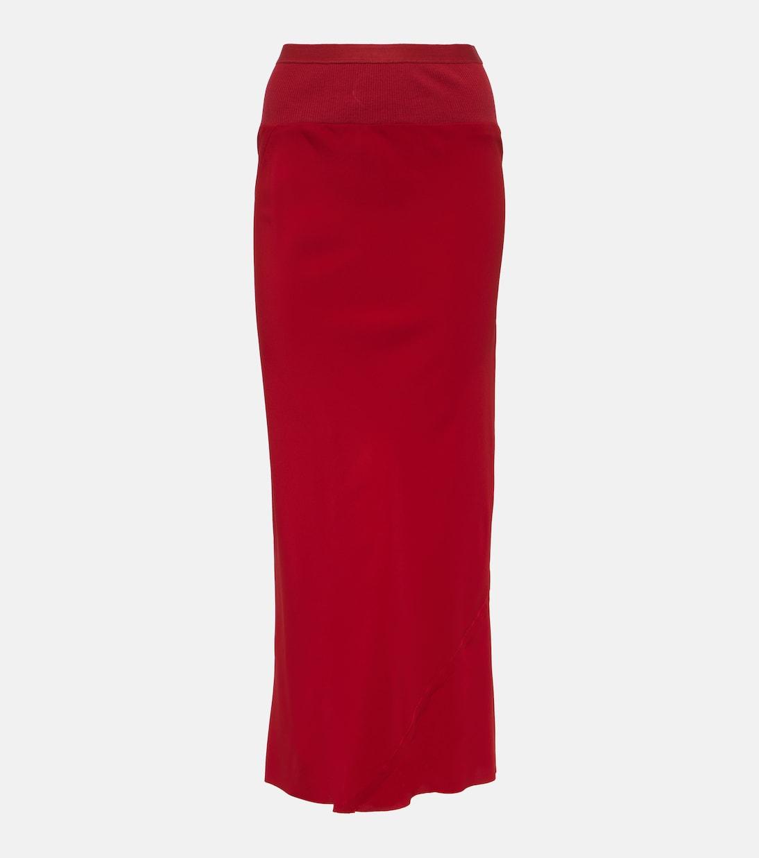 

Юбка миди с высокой талией Rick Owens, Cardinal Red