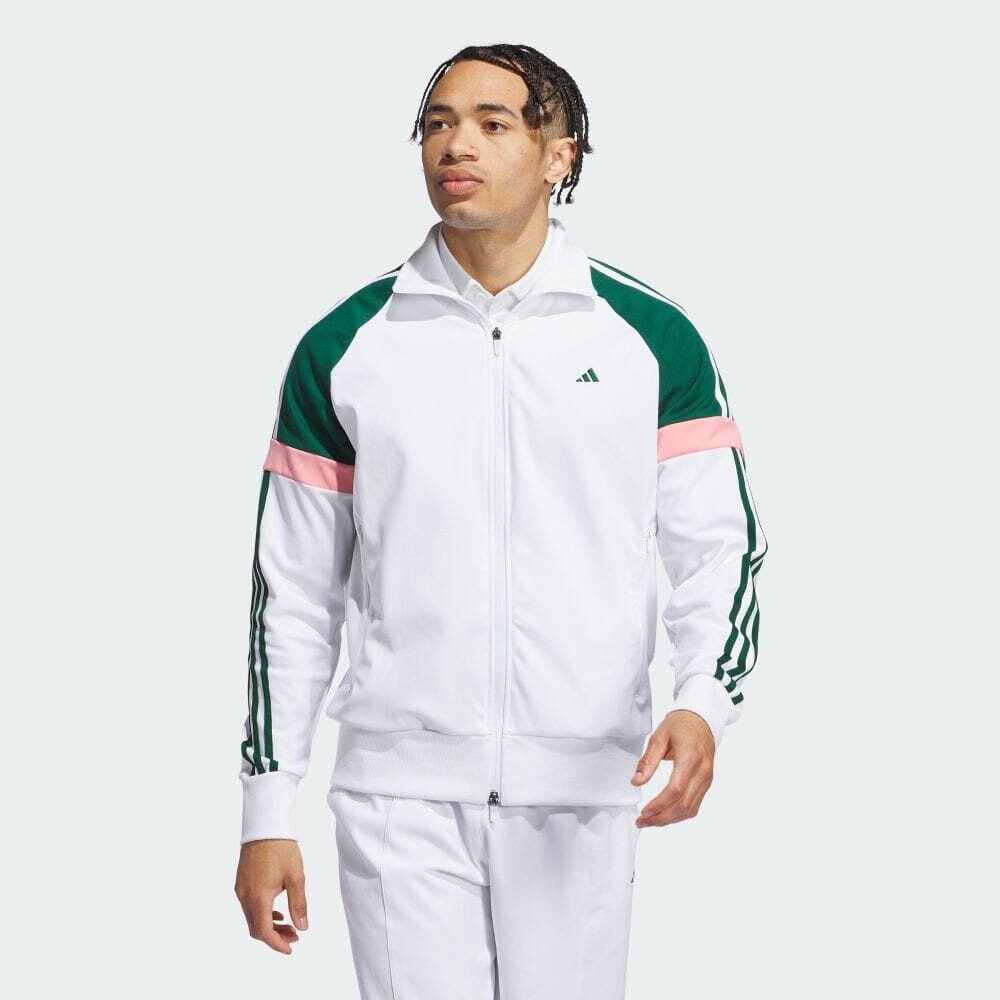 

Куртка Adidas Twist knit color block full zip retro track jacket, белый