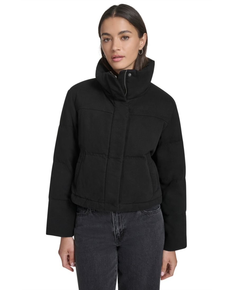 

Женская укороченная хлопковая пуховая куртка стандартного размера Levi's, Black