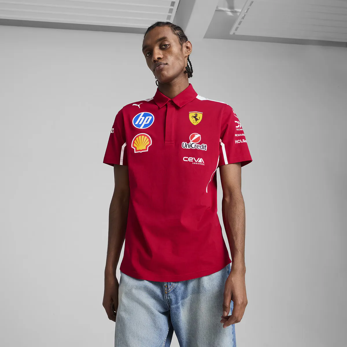 

Мужская рубашка поло Scuderia Ferrari Team Puma, красный