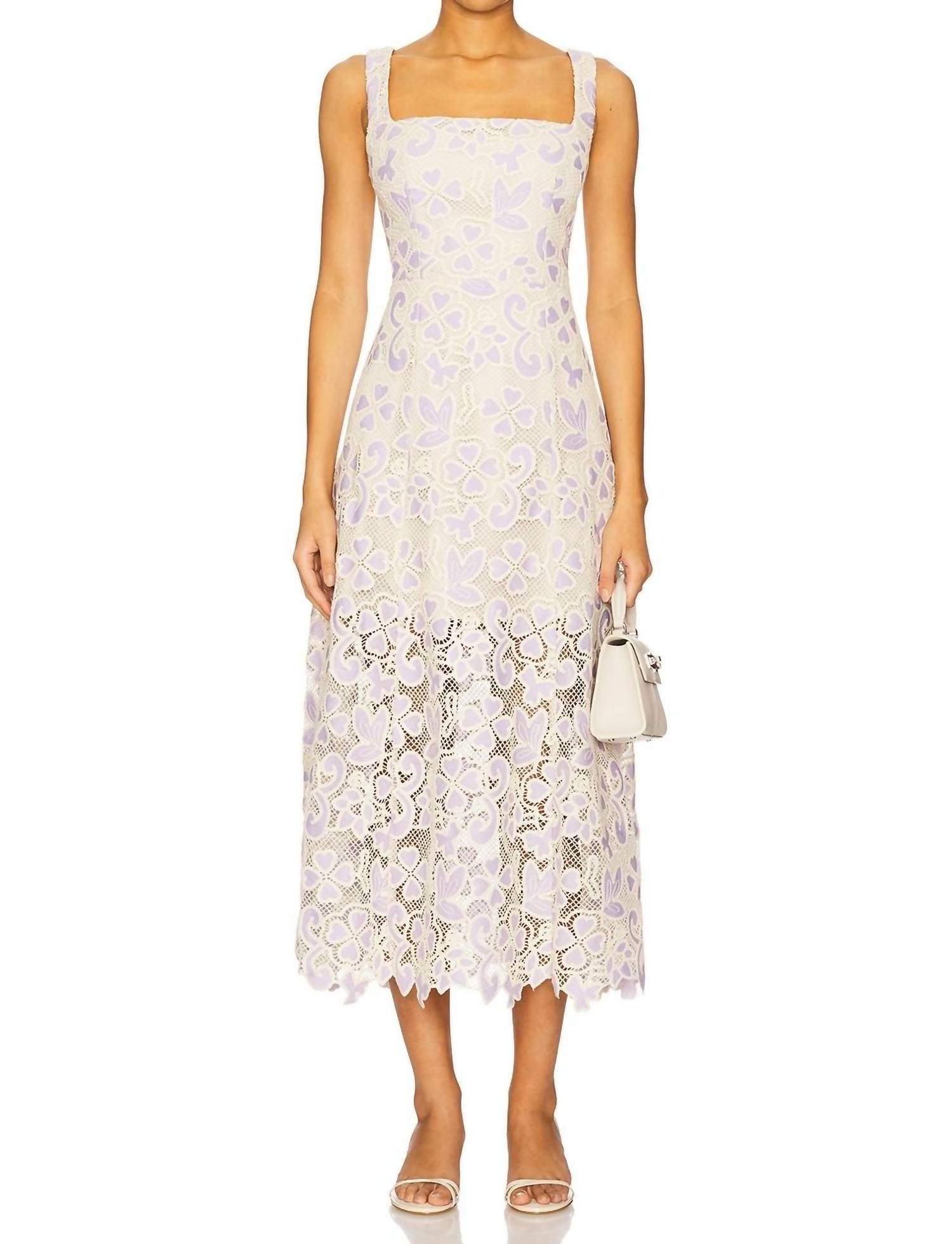 

Лиловое разноцветное миди-платье Jasmine ELLIATT