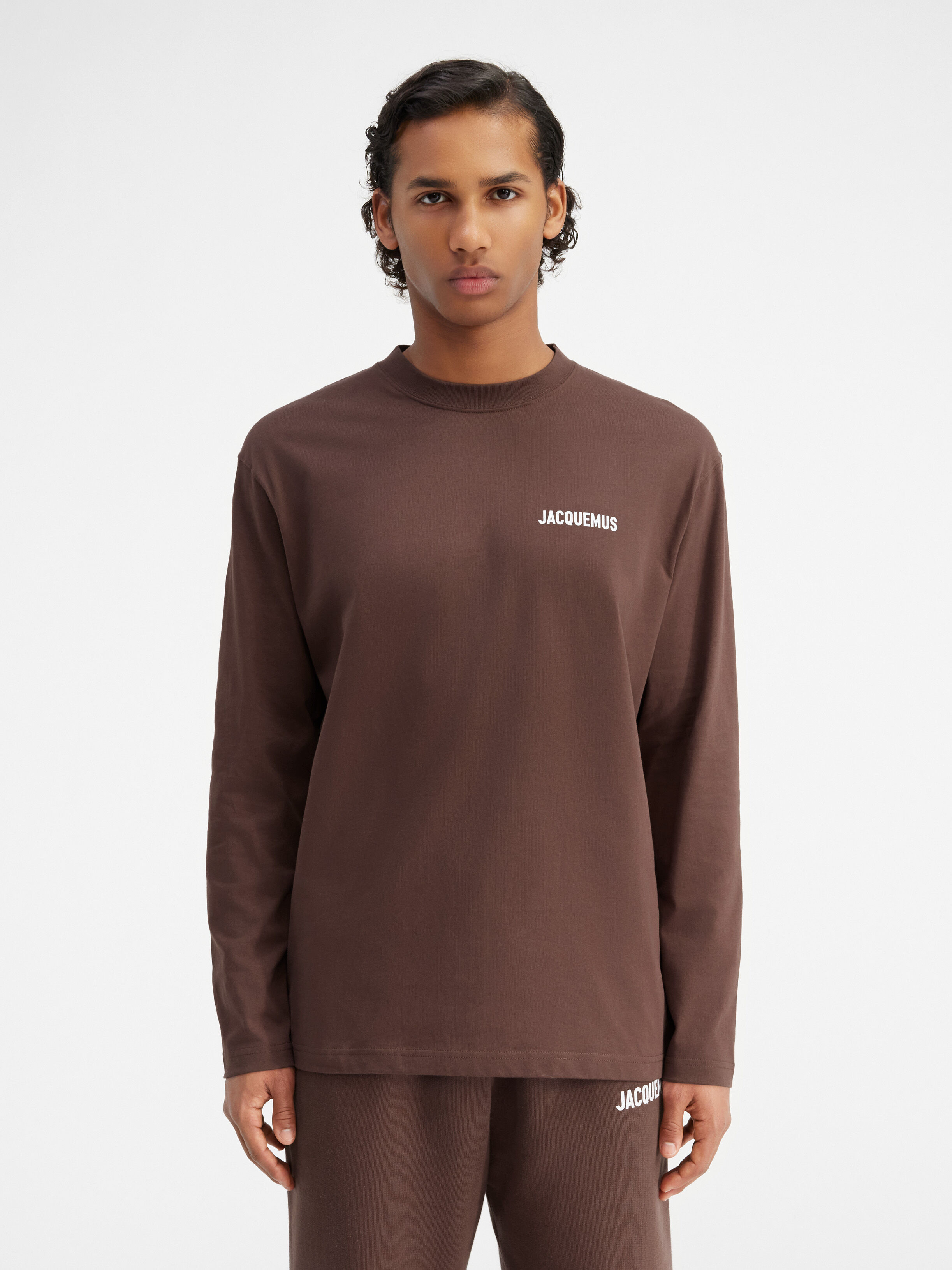 

Футболка с длинным рукавом и напечатанным логотипом JACQUEMUS The long-sleeve t-shirt, коричневый