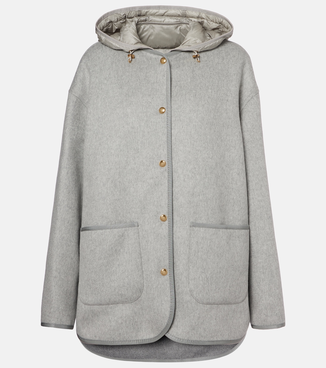 

Пуховик из шерсти и кашемира Moncler, серый
