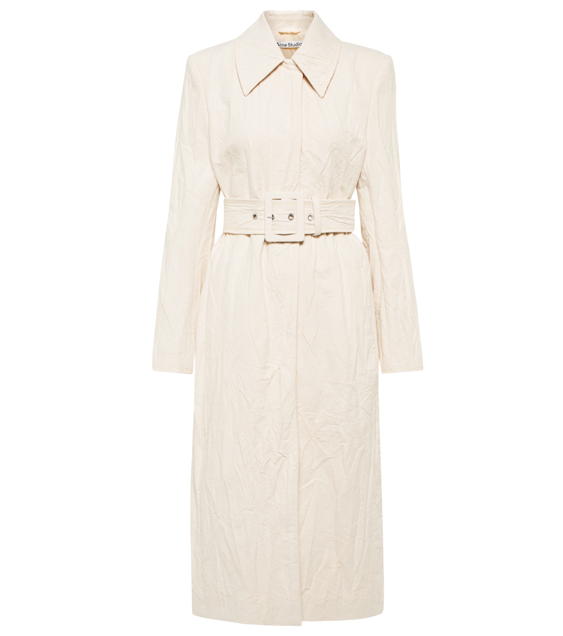 

Пальто из хлопкового твила с поясом Acne Studios, Ecru Beige