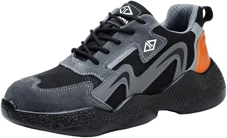 

Мужские ботинки большого размера с противоскользящей и ударопрочной стелькой, надеваются сверху и застегиваются на шнурки. Износостойкая резиновая подошва. Подходят для походов и строительных работ Clolinde, оранжевый/серый