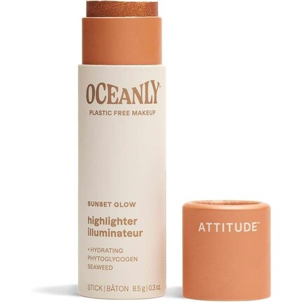 

ATTITUDE Oceanly Легкий хайлайтер без пластика без диоксида титана Проверено EWG Vegan Makeup Sunset Glow 8,5 грамм