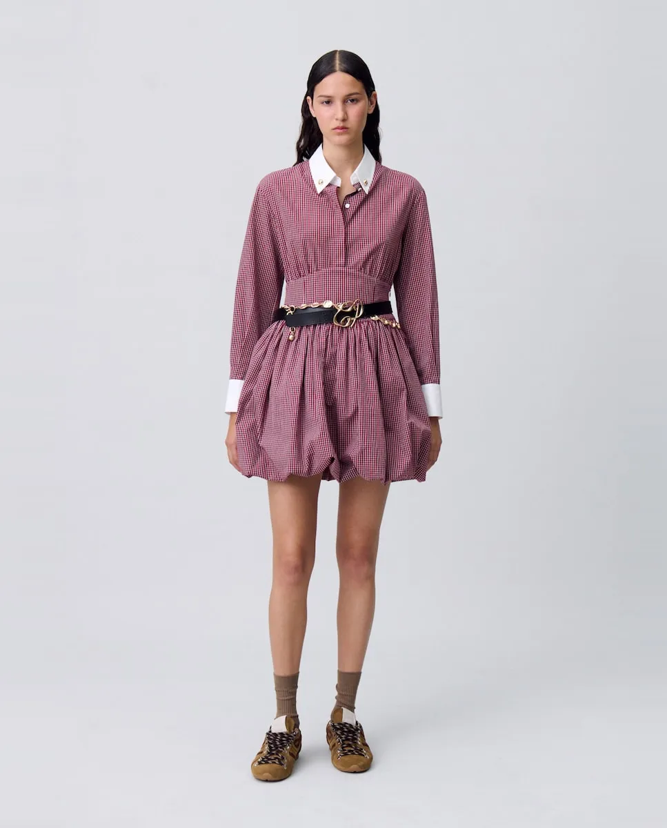 

Короткое платье в клетку Claudie Pierlot, бордовый