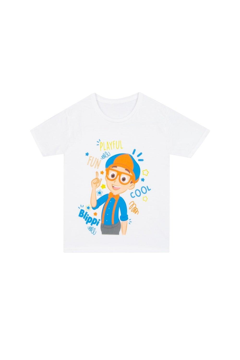 

Игривая, веселая, крутая футболка Blippi, белый