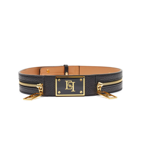 

Кожаный ремень Elisabetta Franchi, черный