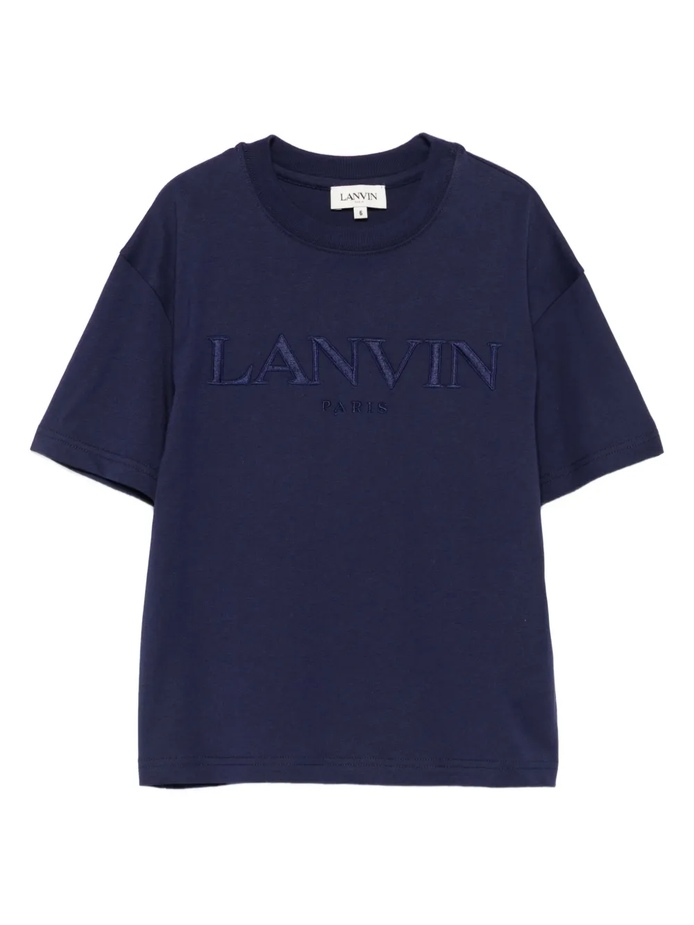 

Футболка с вышитым логотипом Lanvin Enfant, синий
