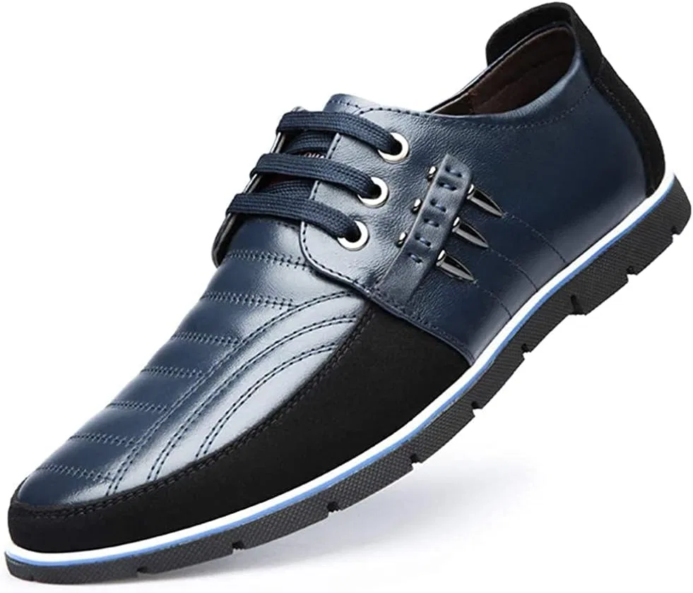 Туфли кожаные мужские Oxford Lace Up, синий Asifn