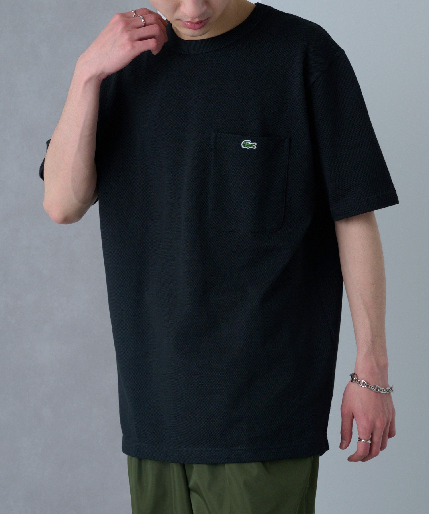 Футболка Lacoste Pique TH4921-99, черная — фото 2