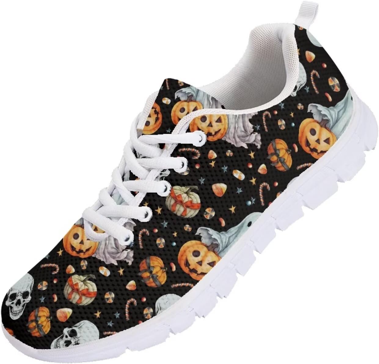 

Мужские кроссовки Funnydude Funny Print для бега, осенние, легкие, дышащие, спортивные, Halloween Pumpkin