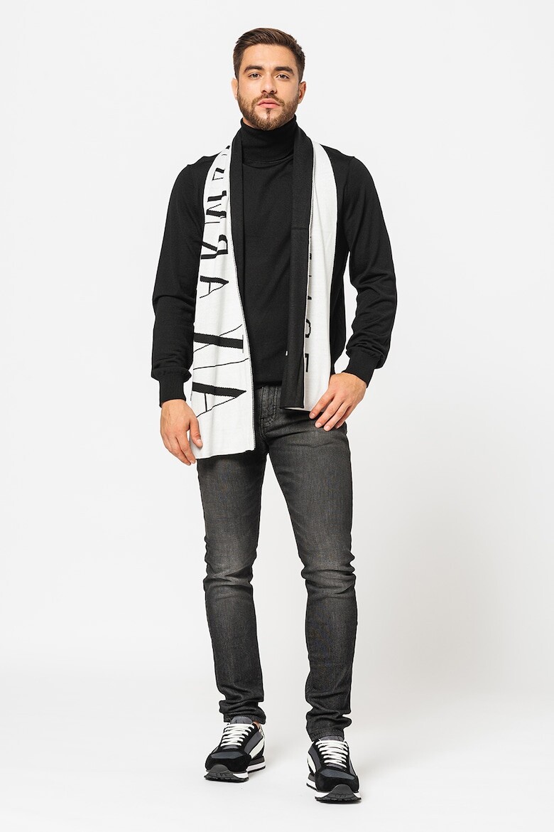 

Рубашка-Поло из сырой шерсти Armani Exchange, черный