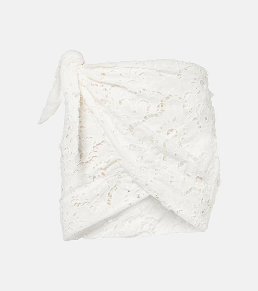 

Белая пляжная накидка Sun с вышивкой broderie anglaise Farm Rio, White