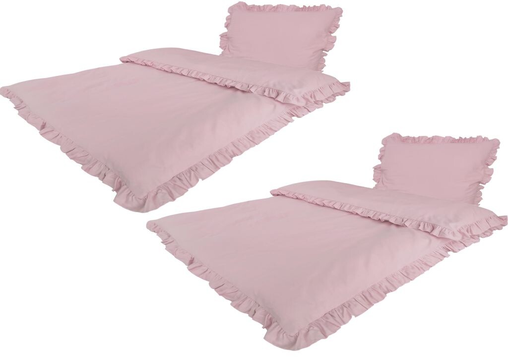 

Постельное белье Romantic Ruffles из высококачественного винтажного хлопка Renforcé в стиле ретро на молнии 2 пододеяльника 135х200 + наволочка 2х 80х80 Цвет: Розовый Размер: 4 шт MB Warenhandel24