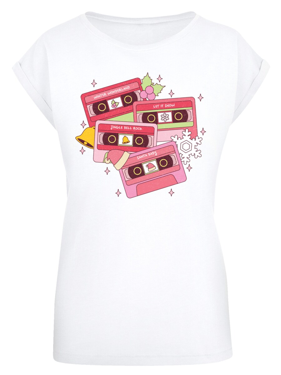 

Футболка F4NT4STIC Shirt Christmas Retro Song Tapes Pink, белый